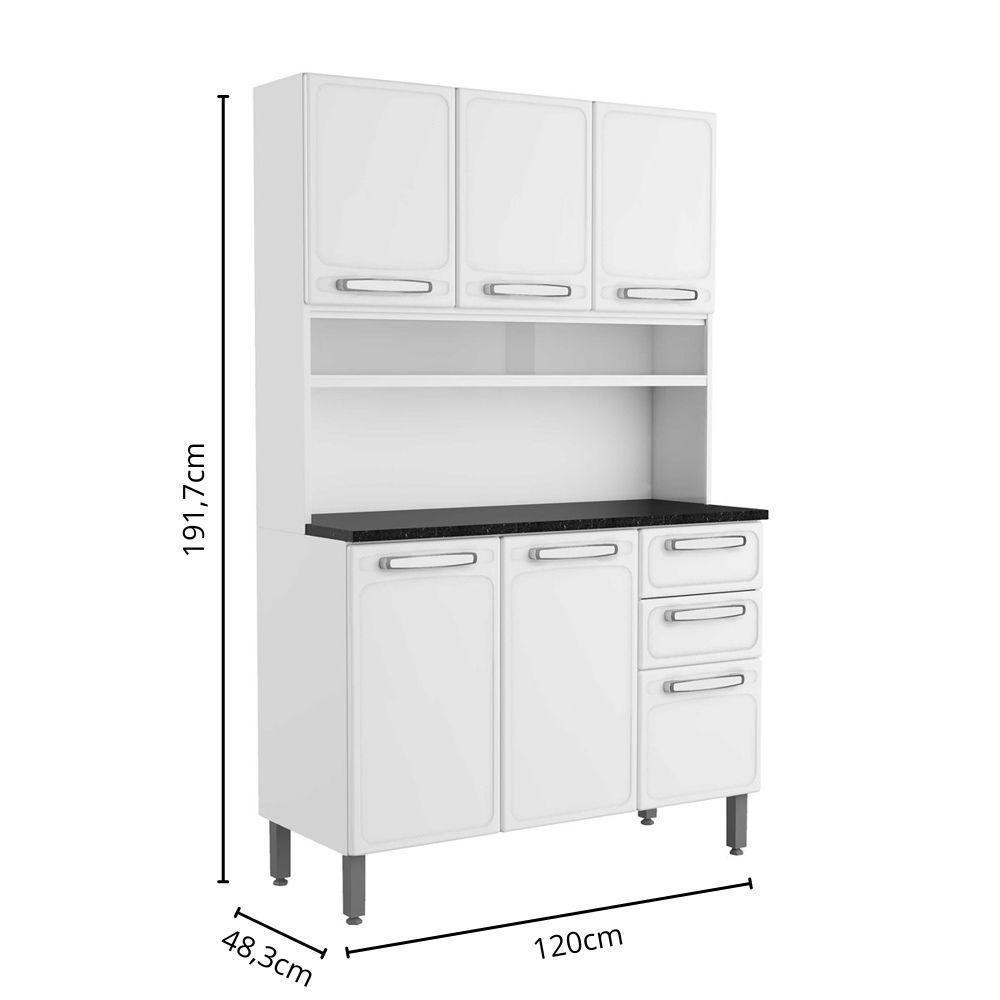 Cozinha Compacta Aço 6 Portas 2 Gav Bco Evidence Bertolini Branco - 3