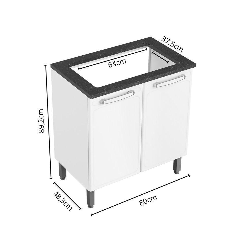 Balcão De Aço Para Cooktop 2portas Branco Evidence Bertolini Branco - 2