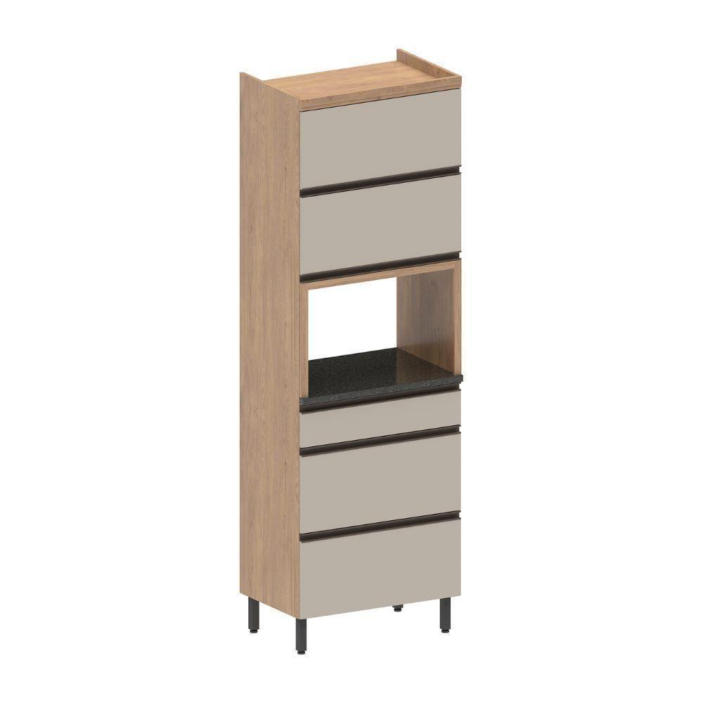 Armário Para Forno 3 Pta Basc 1 Gavetão 1gav Areia Bertolini Areia/carvalho - 1