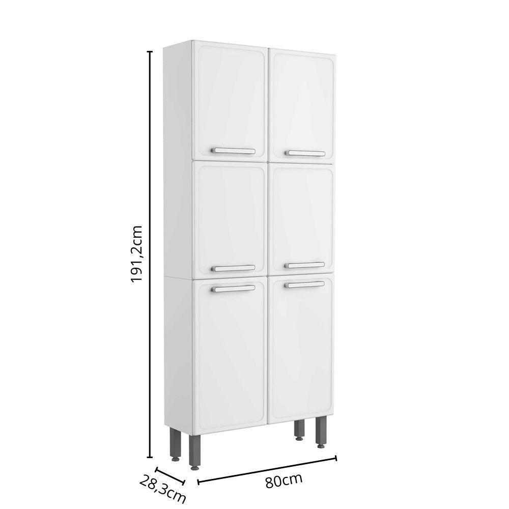 Armário Paneleiro De Aço 6 Portas Branco Gourmet Bertolini Branco - 2