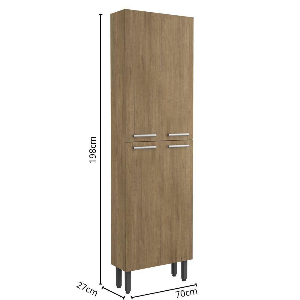 Armário Paneleiro Com 4 Portas Dakar Samba Bertolini Carvalho - 2