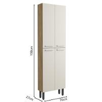 Armário Paneleiro Com 4 Portas Branco ártico Samba Bertolini Branco/carvalho - 2