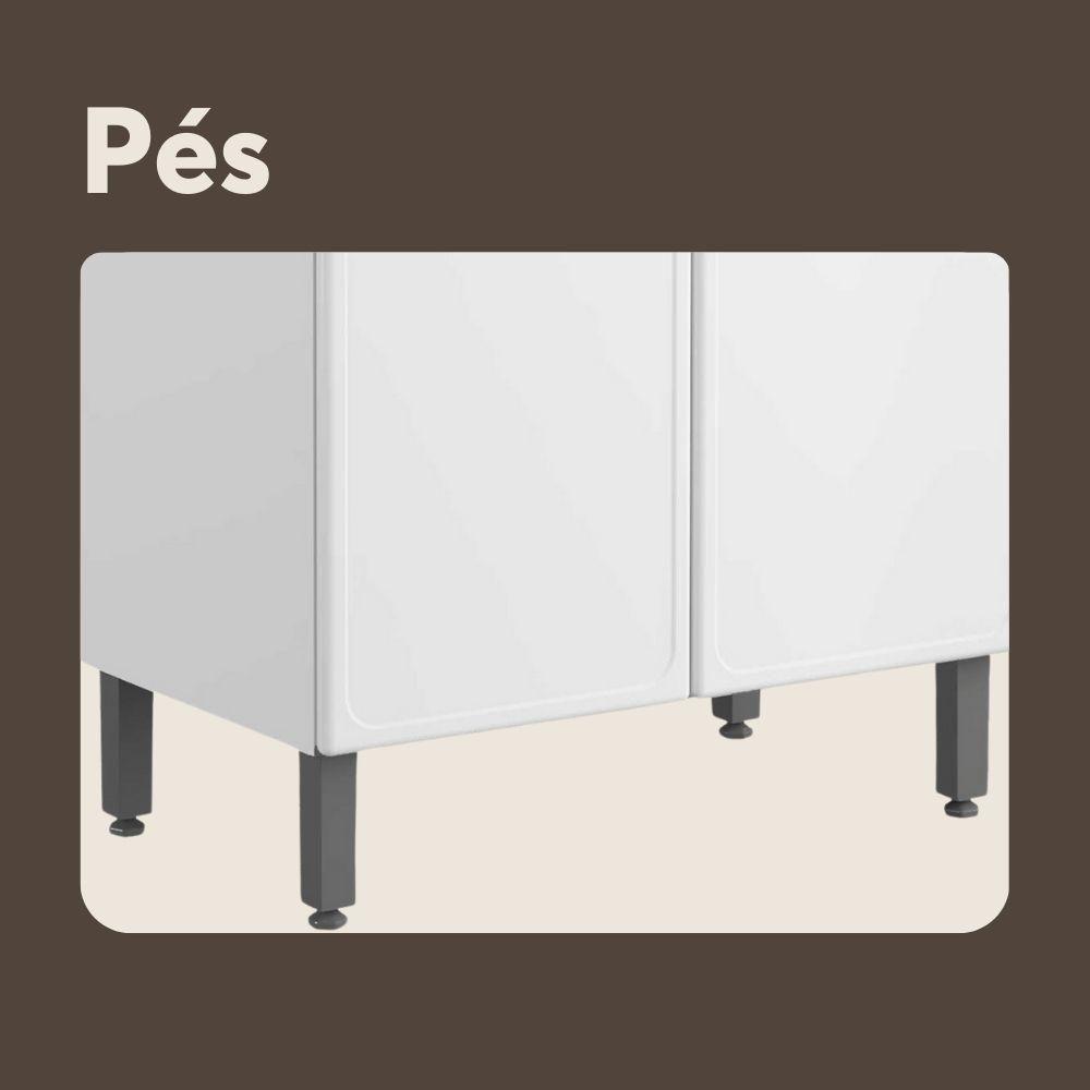 Armário Paneleiro Aço 3 Portas Alto Branco Gourmet Bertolini Branco - 5