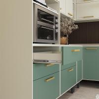 Armário Paneleiro 2 Portas 2 Gavetas E Nichos Bossa Nova Dourado/areia - 5