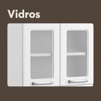 Armário De Cozinha De Aço Com 4 Portas 2 De Vidro Branco Bertolini Branco - 6