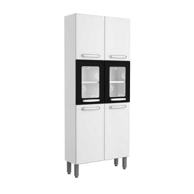 Armário De Aço 80cm 6 Portas Preto Branco Evidence Bertolini Branco/preto