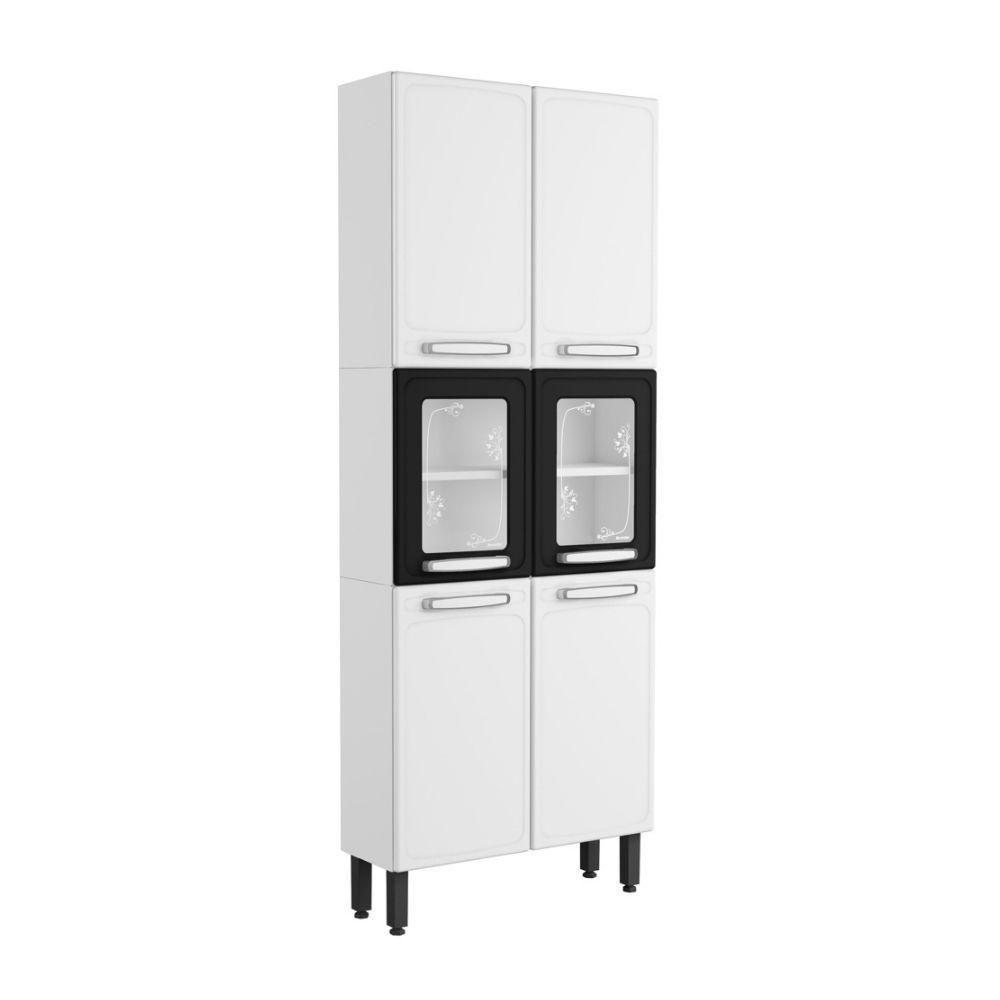 Armário De Aço 70cm 6 Portas Preto Branco Evidence Bertolini Branco/preto - 1