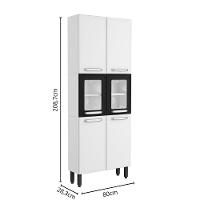 Armário De Aço 70cm 6 Portas Preto Branco Evidence Bertolini Branco/preto - 2