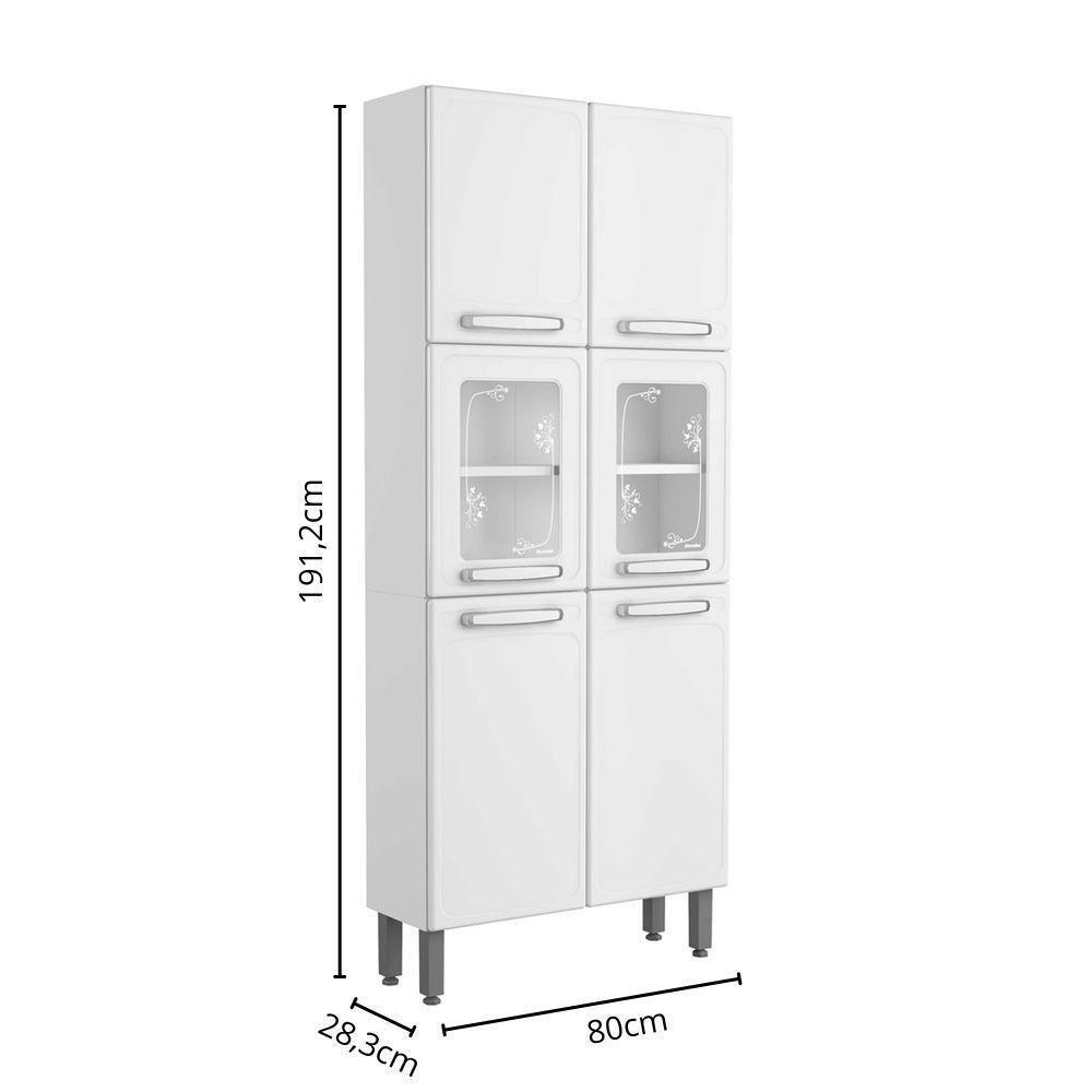 Armário De Aço 6 Portas 2 Vidros Branco Evidence Bertolini Branco - 7