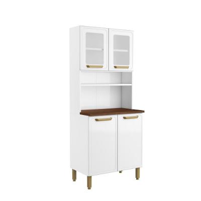 Armário De Aço 4 Portas 2 De Vidro Branco Bella Bertolini Branco