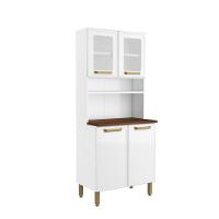 Armário De Aço 4 Portas 2 De Vidro Branco Bella Bertolini Branco - 1