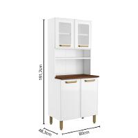 Armário De Aço 4 Portas 2 De Vidro Branco Bella Bertolini Branco - 2