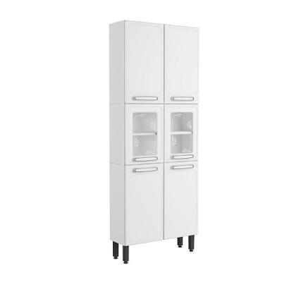 Armário De Aço 6 Portas 2 Vidros Branco Evidence Bertolini Branco