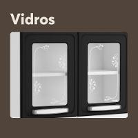 Armário De Aço 3 Portas 1 Vidro Preto Evidence Bertolini Branco/preto