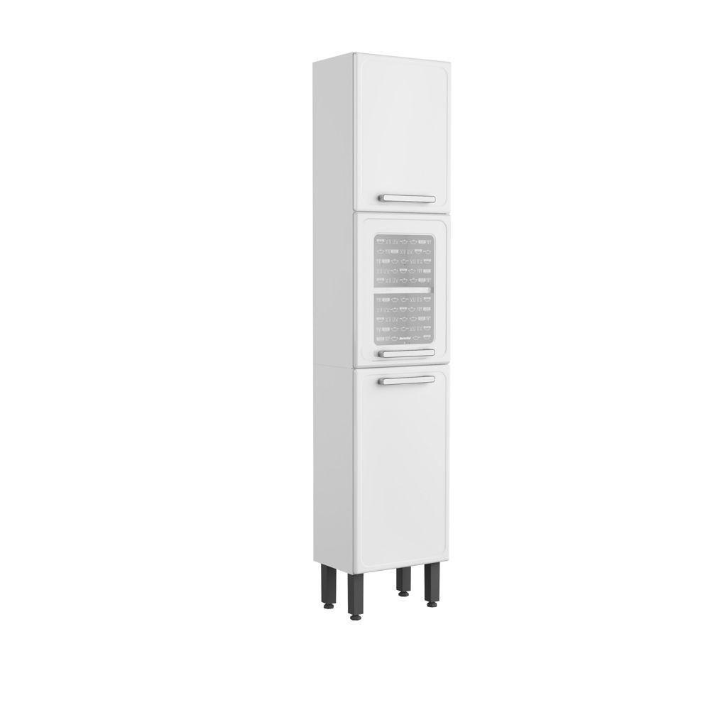 Armário De Aço 3 Portas 1 Vidro Branco Gourmet Bertolini Branco - 1