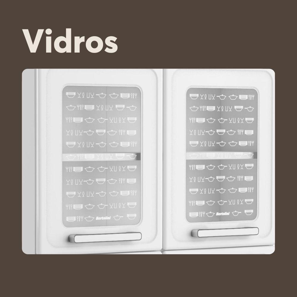 Armário De Aço 3 Portas 1 Vidro Branco Gourmet Bertolini Branco - 4