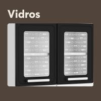 Armário De Aço 3 Portas 1 Vidro Preto E Branco Bertolini Branco/preto