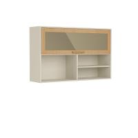 Armário Aéreo Porta Basculante Vidro Nogal Dourado Bertolini Areia/dourado - 1