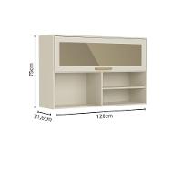 Armário Aéreo Porta Basculante De Vidro Arenas Bertolini Areia - 2