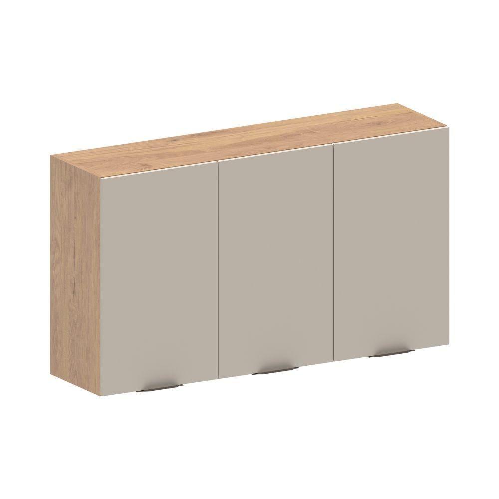 Armário Aéreo De Madeira 3 Portas Areia Urbana Bertolini Areia/carvalho - 1