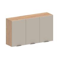 Armário Aéreo De Madeira 3 Portas Areia Urbana Bertolini Areia/carvalho - 1