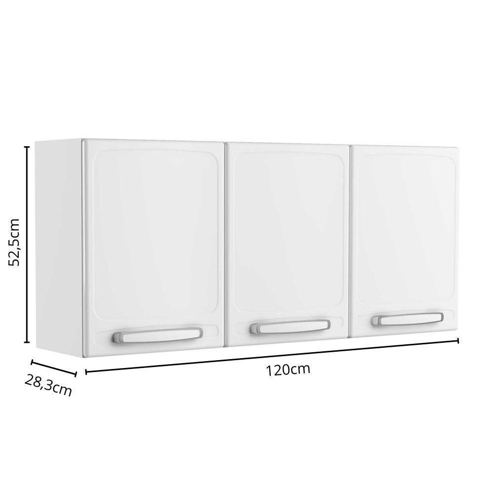 Armário Aéreo De Aço 3 Portas Branco Evidence Bertolini Branco - 2
