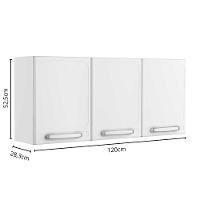 Armário Aéreo De Aço 3 Portas Branco Evidence Bertolini Branco - 2