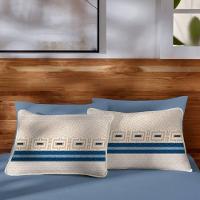 Jogo De Cama Malha Casal Estampado Vivaldi 100% Algodão 03 Peças Bergen Azul - 2