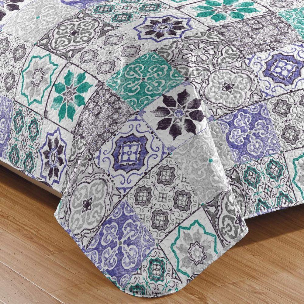 Kit Cobre Leito Queen + 2 Porta-travesseiros Patchwork Napoli - 7 - 3