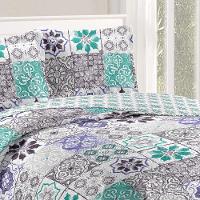 Kit Cobre Leito Queen + 2 Porta-travesseiros Patchwork Napoli - 7 - 2