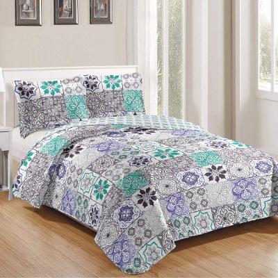 Kit Cobre Leito Casal + 2 Porta-travesseiros Patchwork Napoli - 7