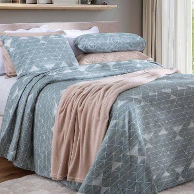 Jogo De Cama Casal Micropercal 200fios 4 Peças Geo Lines