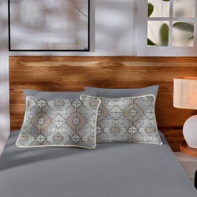 Jogo De Cama Malha Casal Estampado Vivaldi 100% Algodão 03 Peças Bristol Cinza
