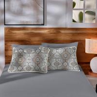 Jogo De Cama Malha Casal Estampado Vivaldi 100% Algodão 03 Peças Bristol Cinza - 1