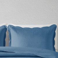 Kit Cobre Leito Queen Milão Liso + 2 Porta Travesseiros Poa Azul - 3