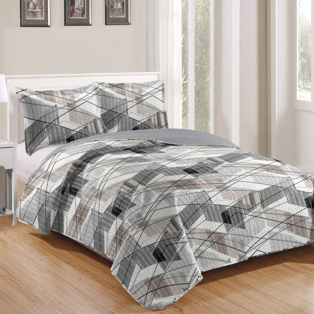 Kit Cobre Leito Casal + 2 Porta-travesseiros Patchwork Gales - 3 - 1