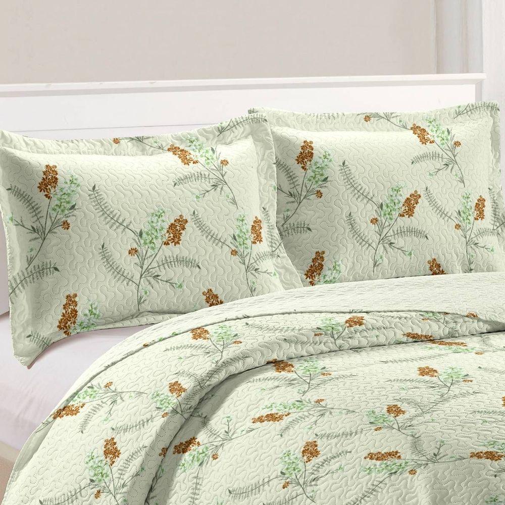 Kit Cobre Leito Solteiro + 1 Porta-travesseiro Patchwork Jasmine - Green - 2