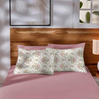 Jogo De Cama Malha Casal Estampado Vivaldi 100% Algodão 03 Peças Lisse Rose