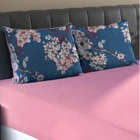 Jogo De Cama Casal Malha 100% Algodão Slim Estampado 3 Peças Firenze Rosa - 1