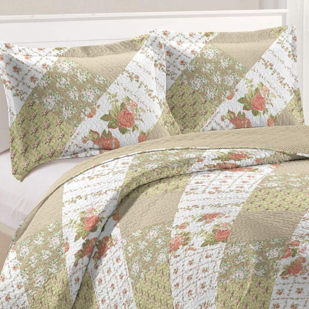 Kit Cobre Leito Casal + 2 Porta-travesseiros Patchwork Siena - 7 - 2