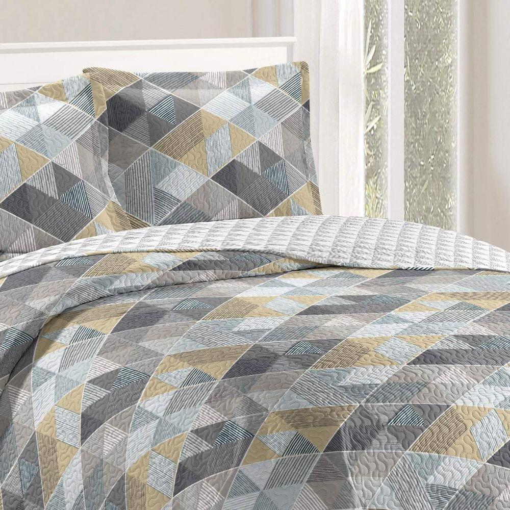 Kit Cobre Leito Queen + 2 Porta-travesseiros Patchwork Gales - 4 - 2