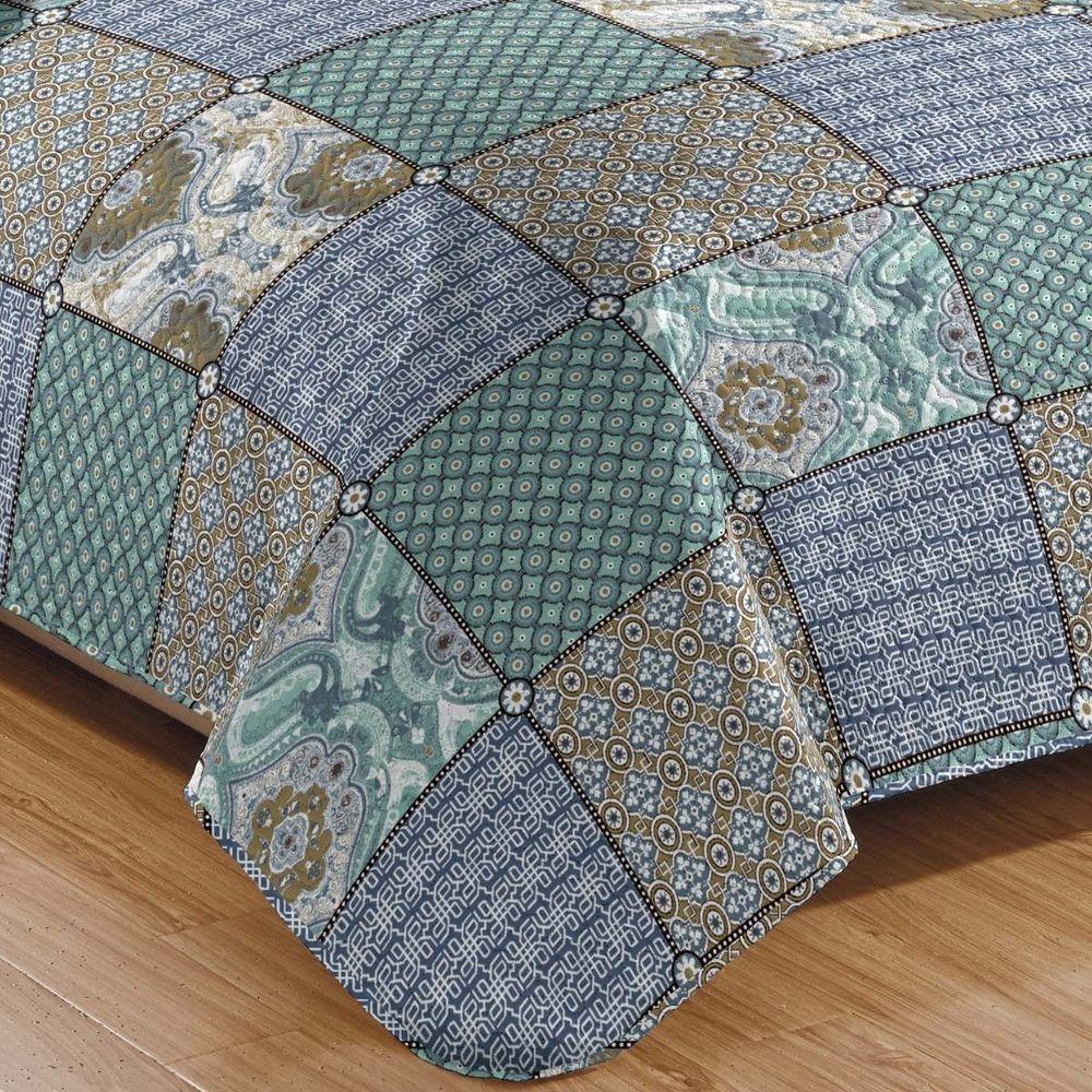 Kit Cobre Leito Casal + 2 Porta-travesseiros Patchwork Napoli - 4 - 3