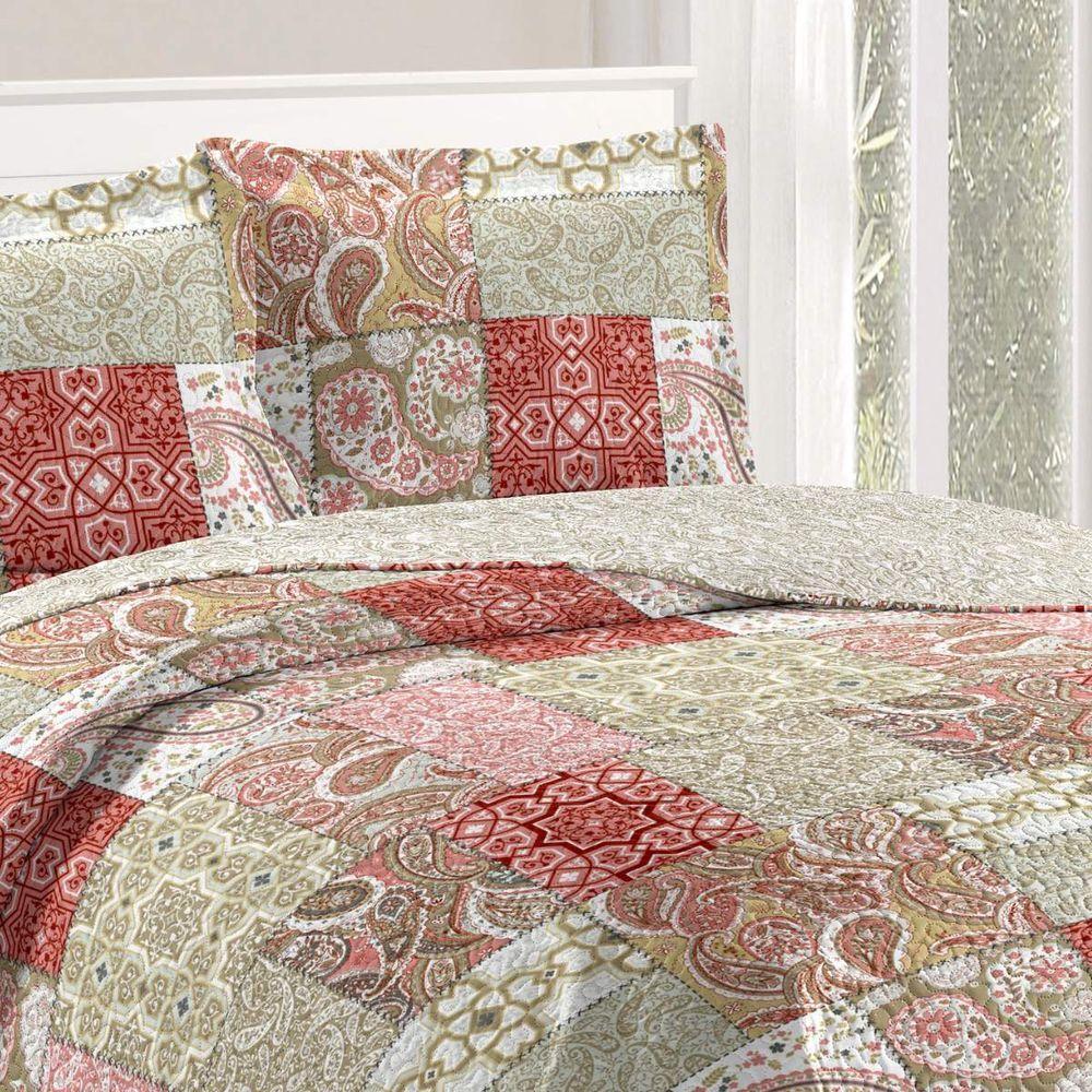 Kit Cobre Leito Casal + 2 Porta-travesseiros Patchwork Siena - 6 - 2