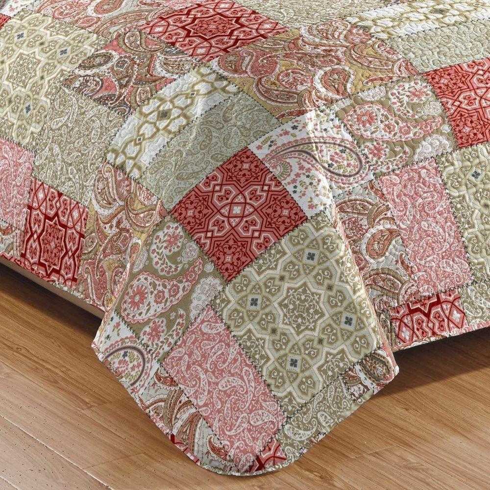 Kit Cobre Leito Casal + 2 Porta-travesseiros Patchwork Siena - 6 - 3