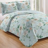 Kit Cobre Leito Solteiro + 1 Porta-travesseiro Patchwork Jasmine - Blue - 1