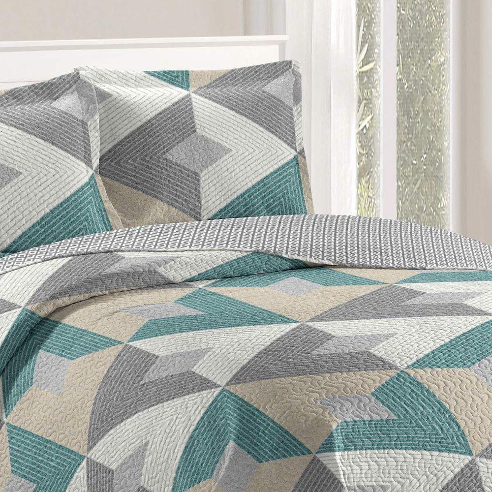 Kit Cobre Leito Queen + 2 Porta-travesseiros Patchwork Gales - 2 - 2