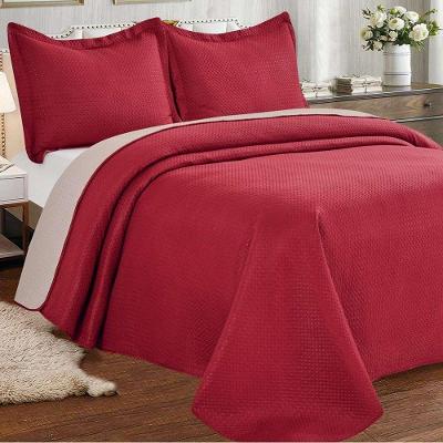 Kit Cobre Leito Solteiro Duas Cores Siena Liso Vermelho-taupe