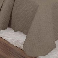 Kit Cobre Leito Casal Classic Liso Ultrasonic + 2 Porta-travesseiros Poa Marrom - 3