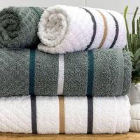 Jogo De Toalha Banhão Verona 4 Peças 100% Algodão Fio Penteado Branco-verde - 2