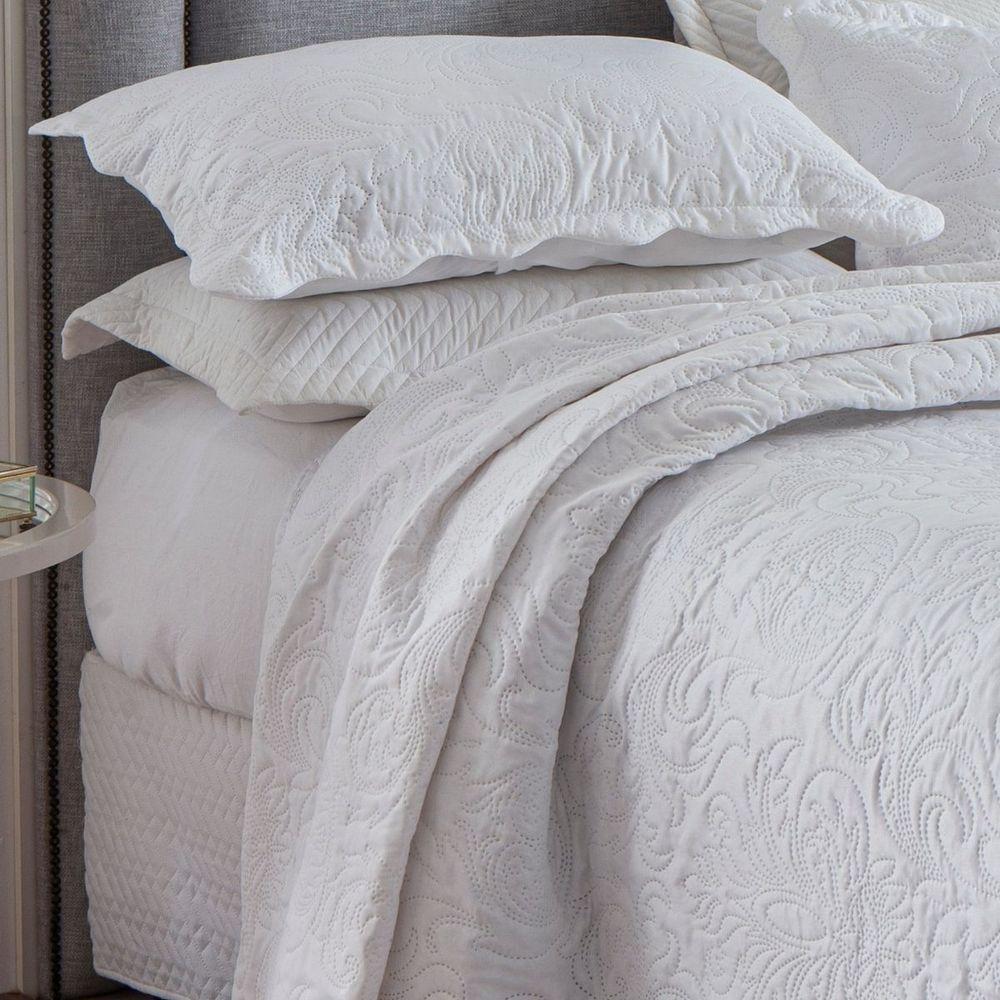 Kit Cobre Leito Solteiro Classic Liso Ultrasonic + 1 Porta-travesseiro Floral Branco - 3